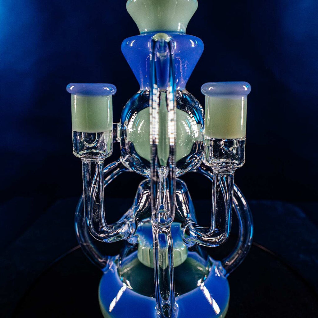 Produktfoto: Black Leaf Recycler-Glas-Wasserpfeife blau/grün, 265 mm