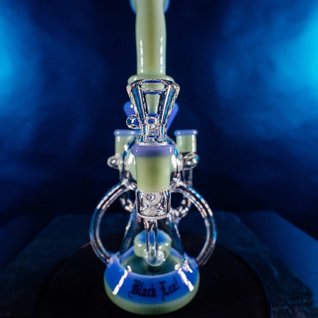 Produktfoto: Black Leaf Recycler-Glas-Wasserpfeife blau/grün, 265 mm