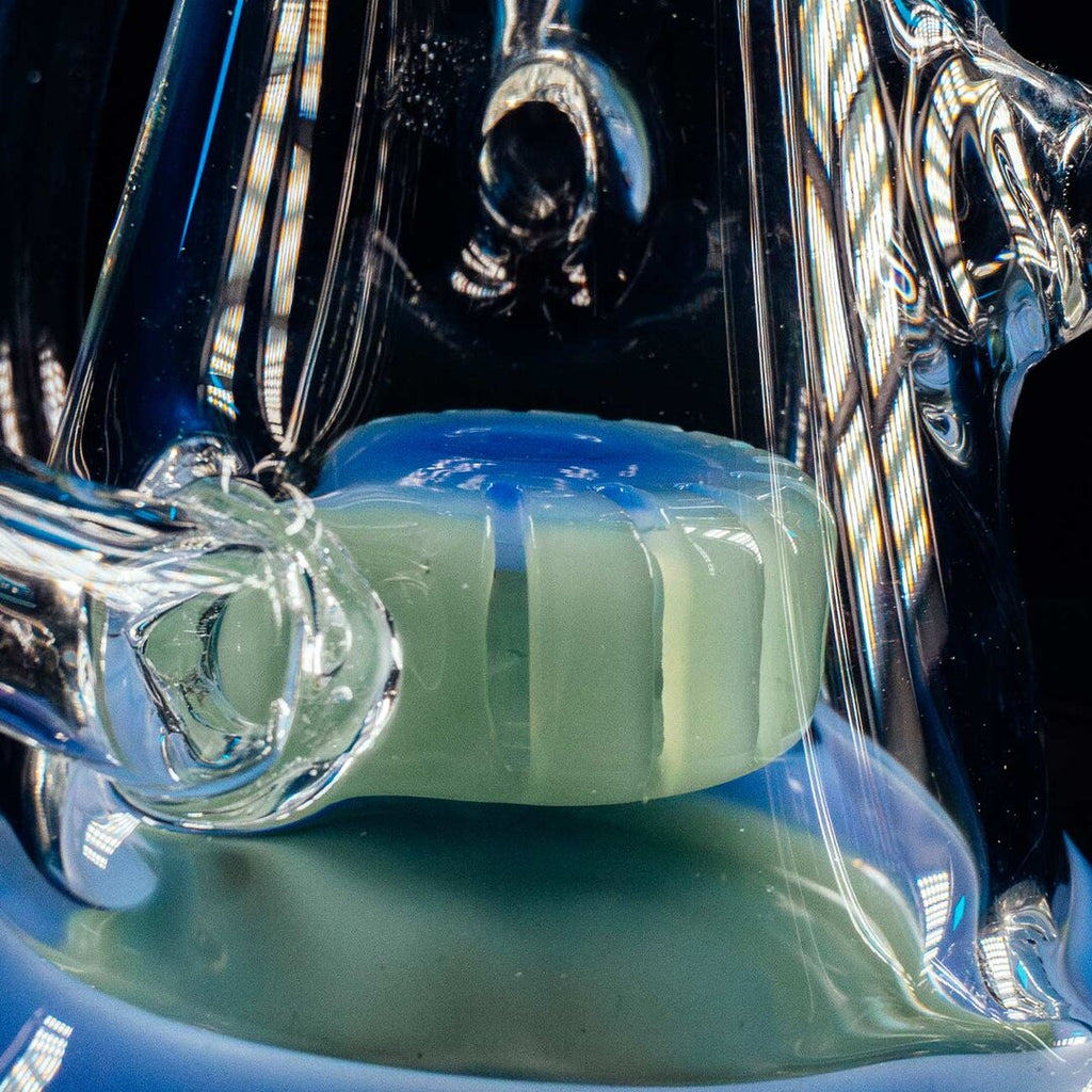 Produktfoto: Black Leaf Recycler-Glas-Wasserpfeife blau/grün, 265 mm
