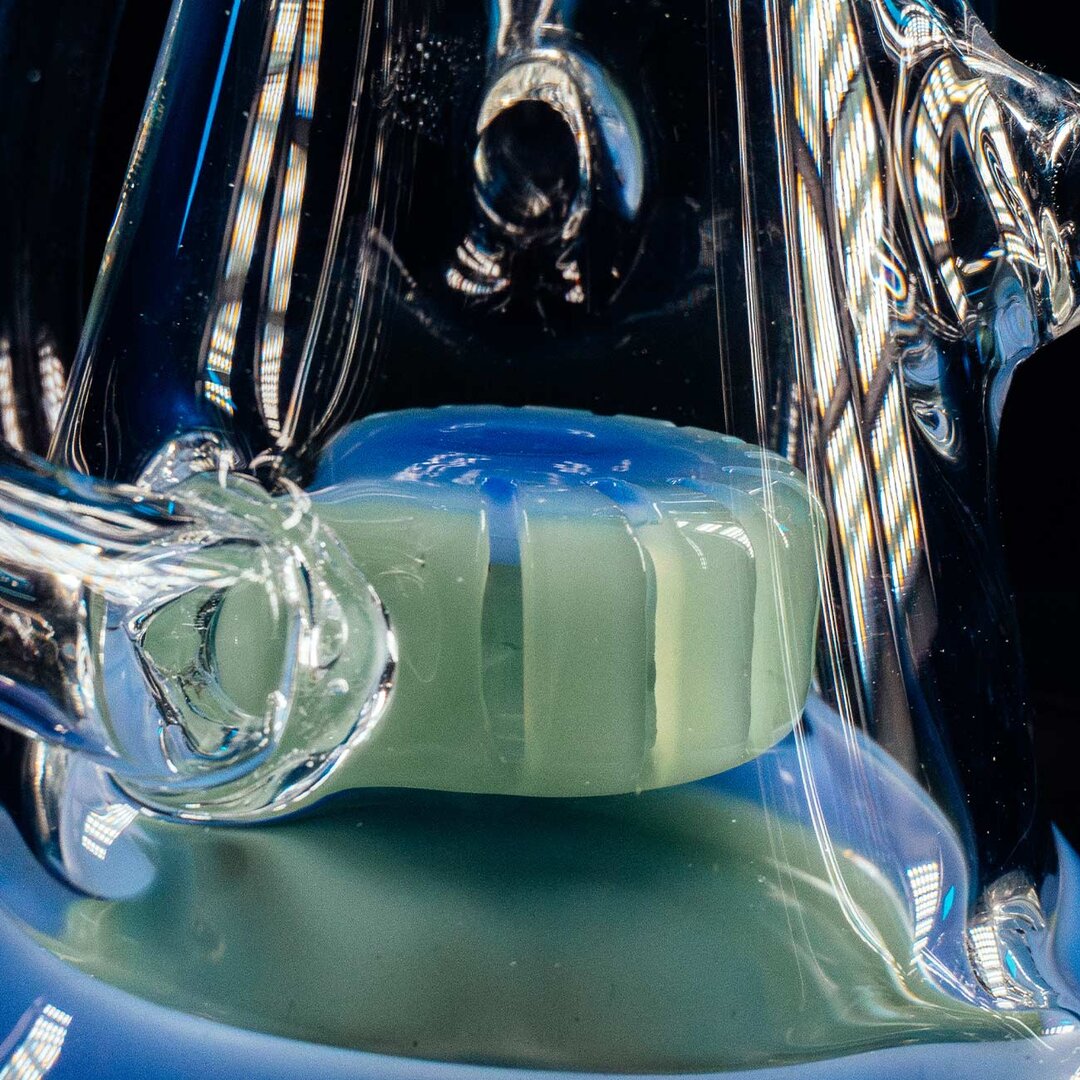 Produktfoto: Black Leaf Recycler-Glas-Wasserpfeife blau/grün, 265 mm