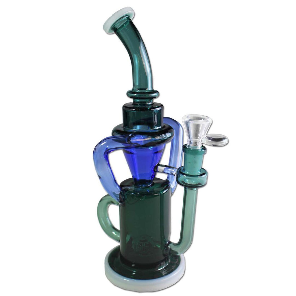 Produktfoto: Black Leaf Recycler-Glas-Wasserpfeife grün/blau, 265 mm