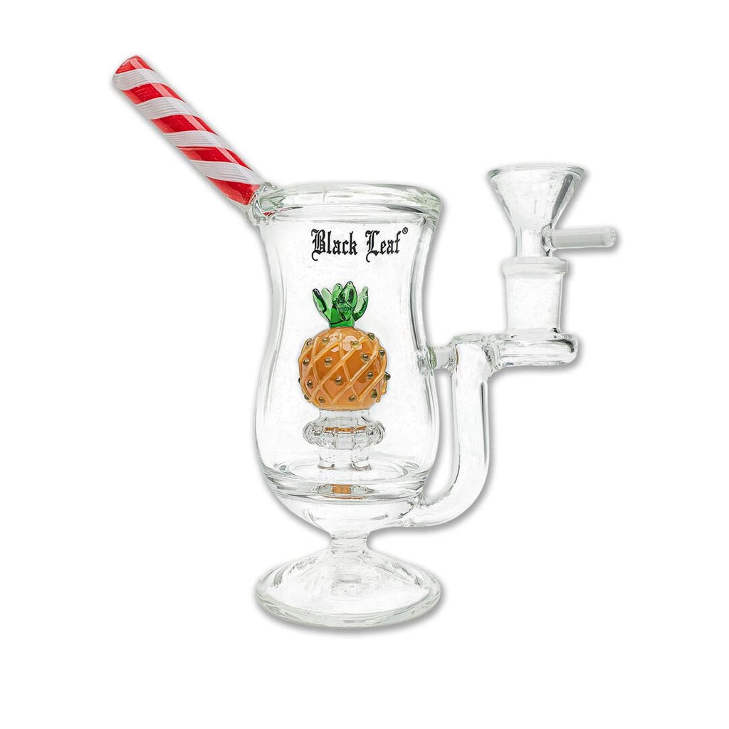 Black Leaf Mini-Wasserpfeife Cocktail mit Duschkopfperkolator und Ananas-Dekor