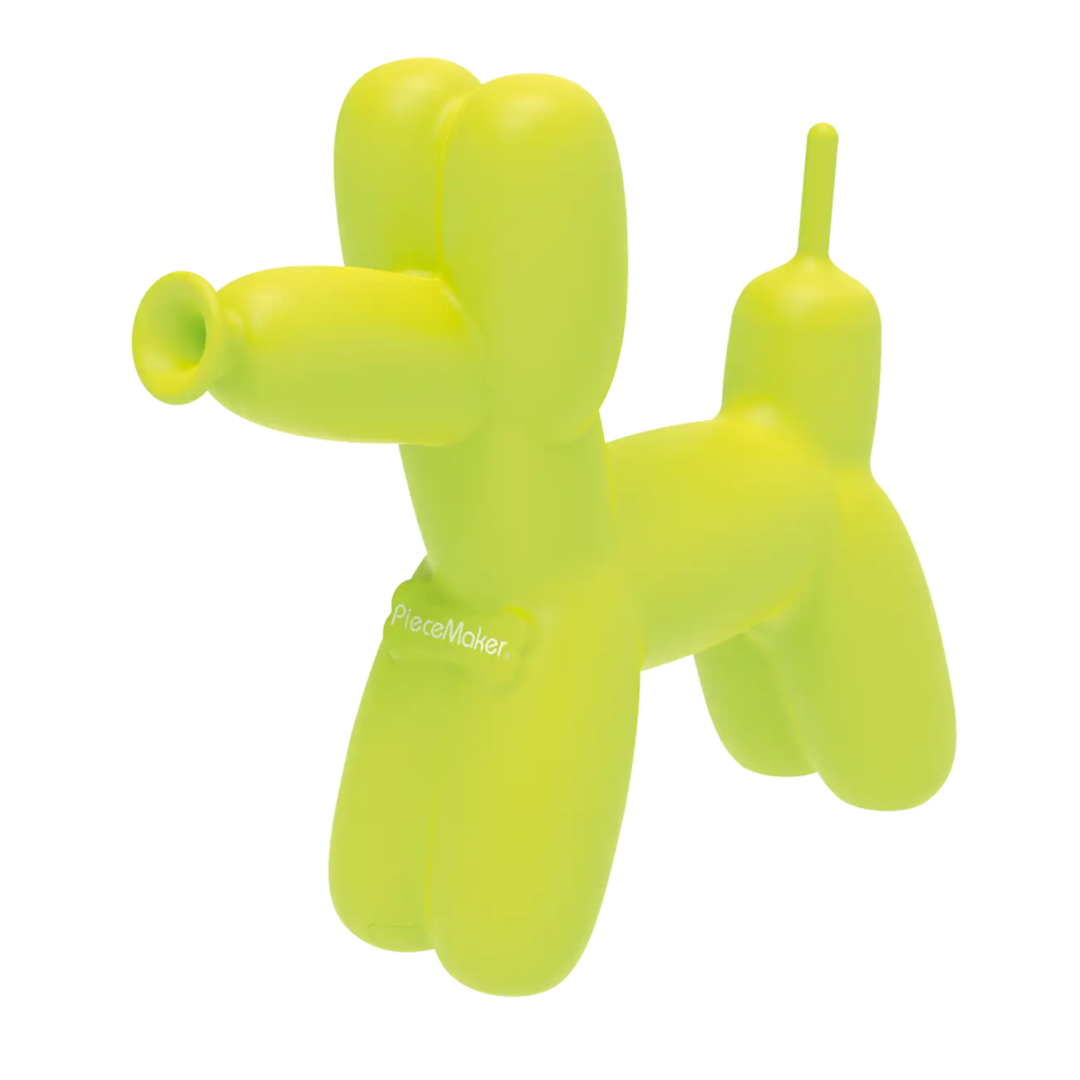 PieceMaker K9 Silikon-Wasserpfeife in Yellow Glow im Design eines Hundes