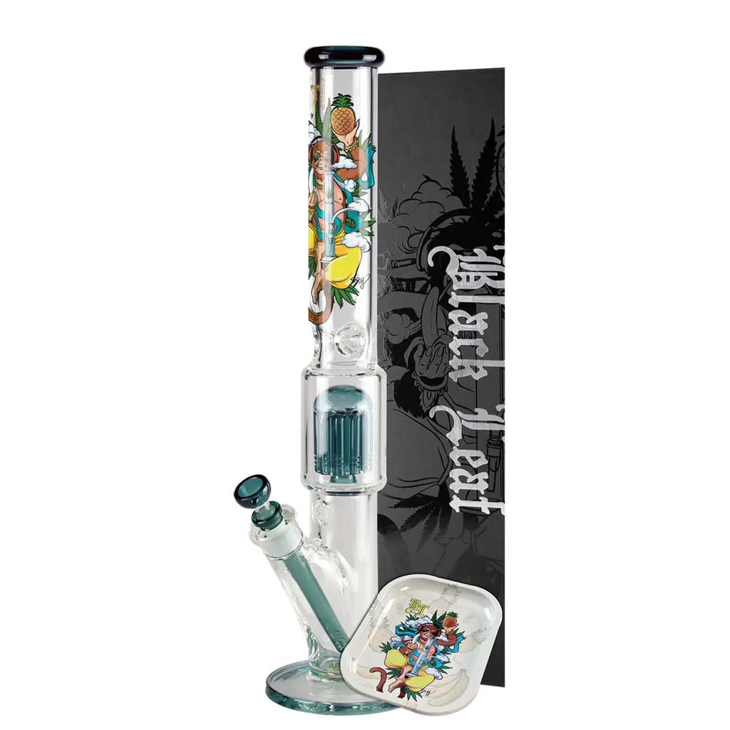 Black Leaf Hanuman Zylinder-Glas-Wasserpfeife im Koffer-Set