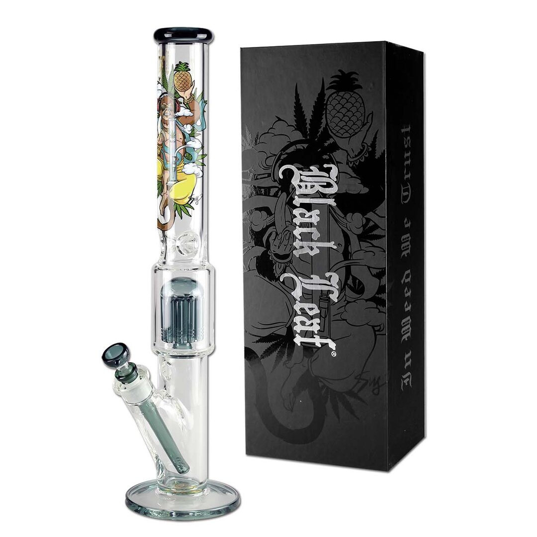 Black Leaf Hanuman Zylinder-Glas-Wasserpfeife im Koffer-Set