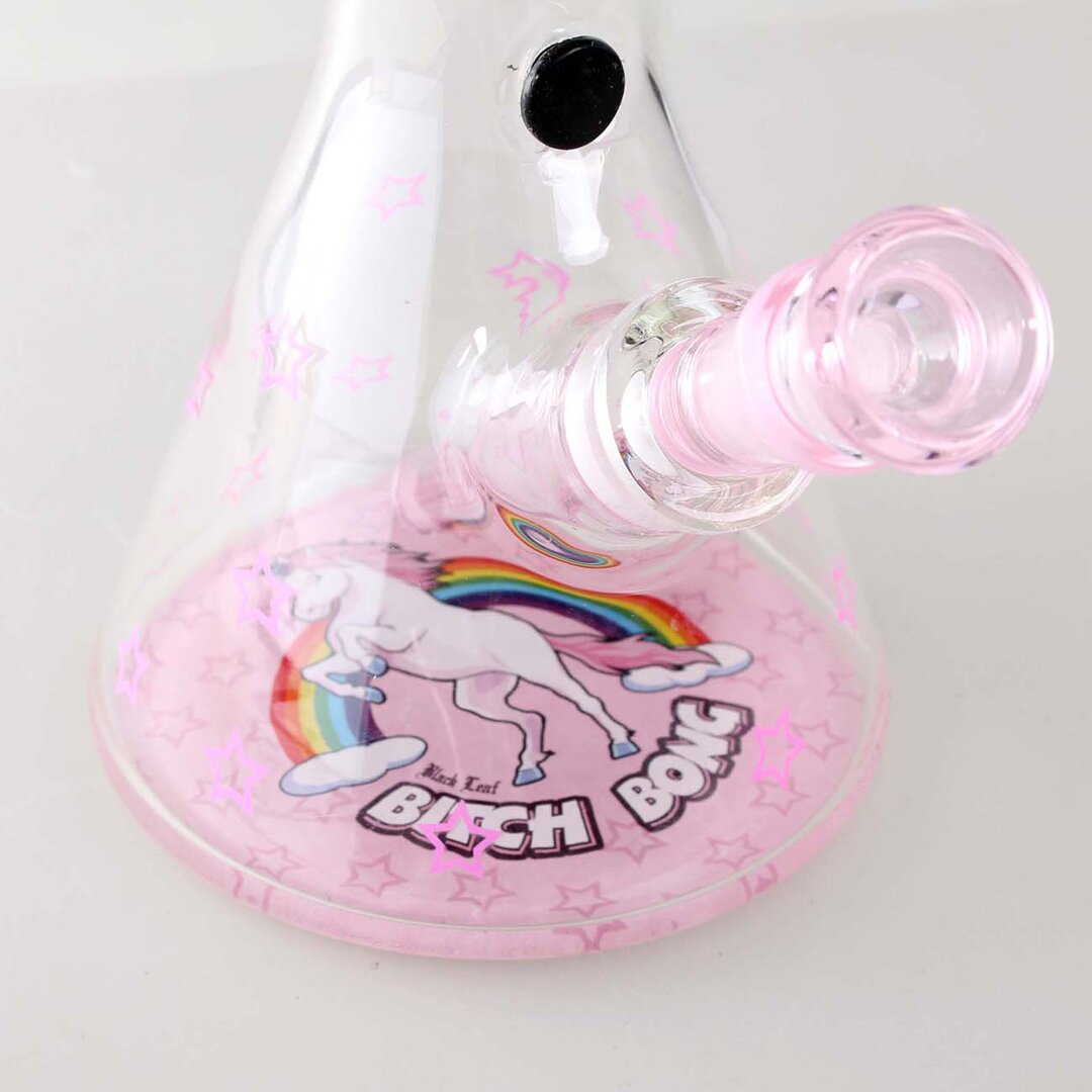 Black Leaf Beaker-Glas-Wasserpfeife in Rosa im Koffer-Set