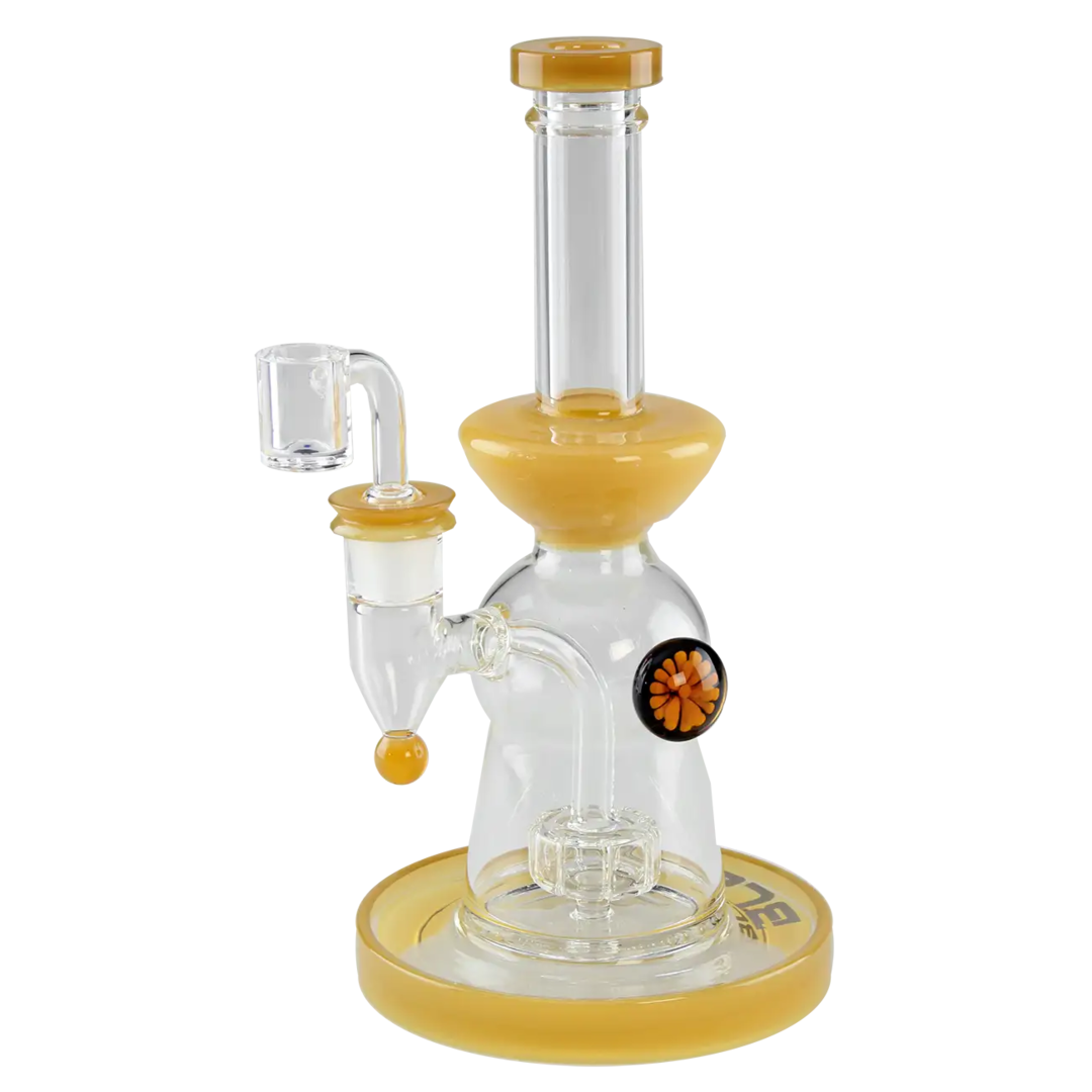 BLAZE Öl-Glas-Wasserpfeife mit Trommelperkolator und silbernem Logo