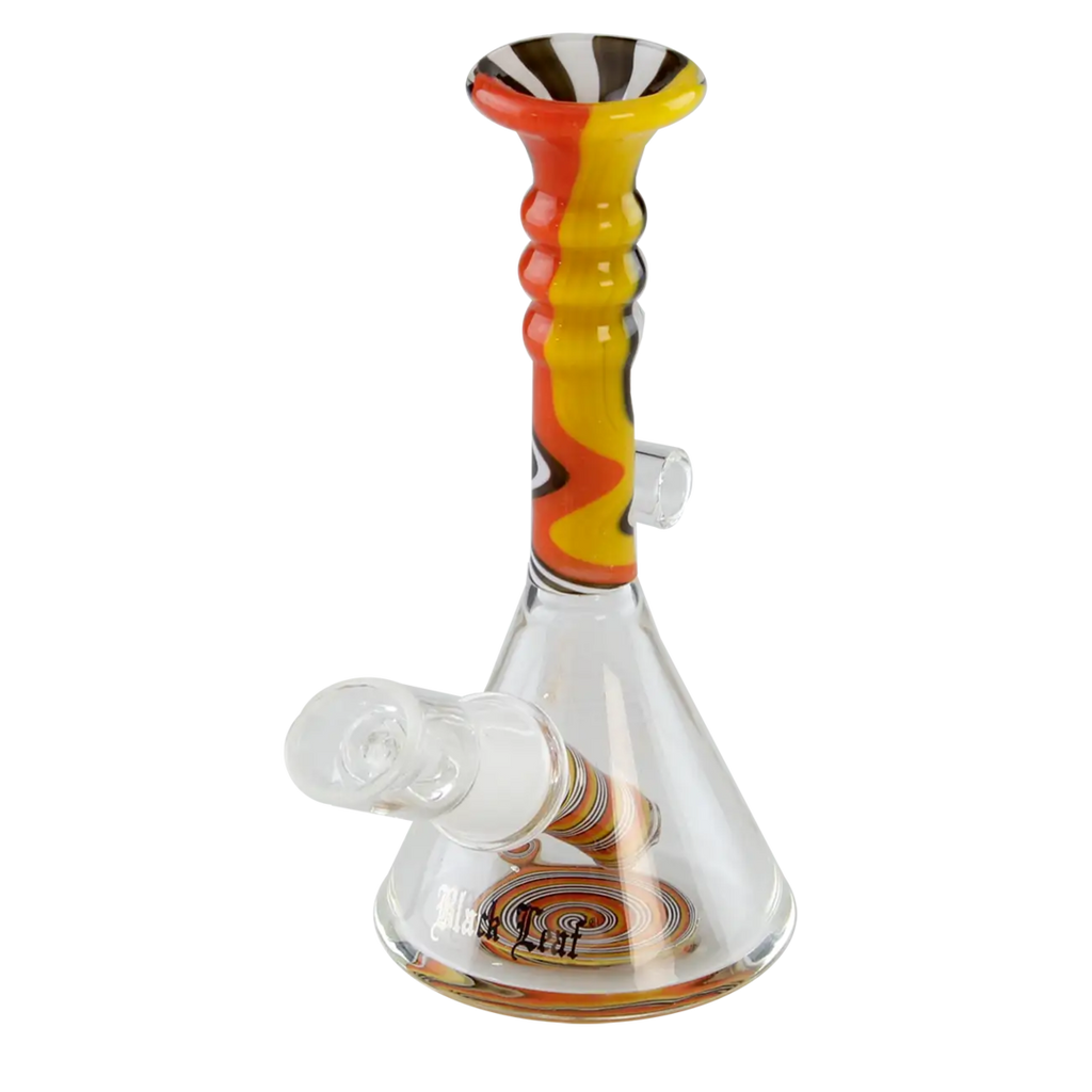 Black Leaf Mini-Glaspfeife aus buntem Glas mit Ölnagel und Öse