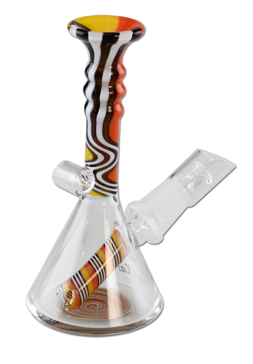Black Leaf Mini-Glaspfeife aus buntem Glas mit Ölnagel und Öse