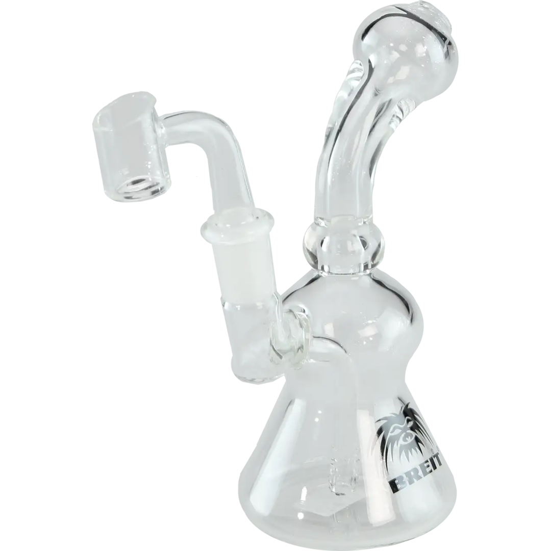 BREIT Mini-Glas-Wasserpfeife mit Schlitzdiffusor und NS-14-Schliff