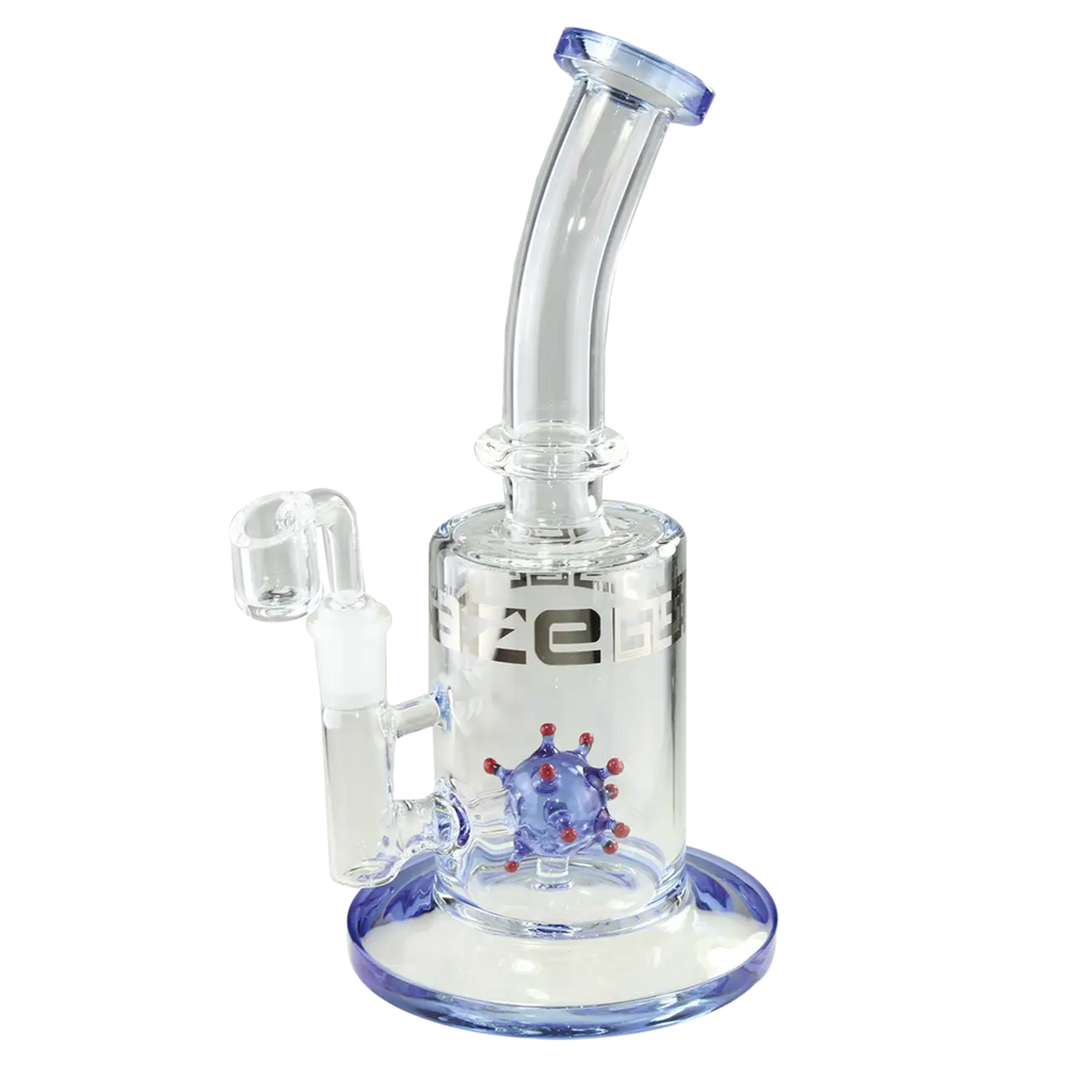 Produktfoto: BLAZE Virus Ball Glas-Wasserpfeife blau mit Quarzaufsatz
