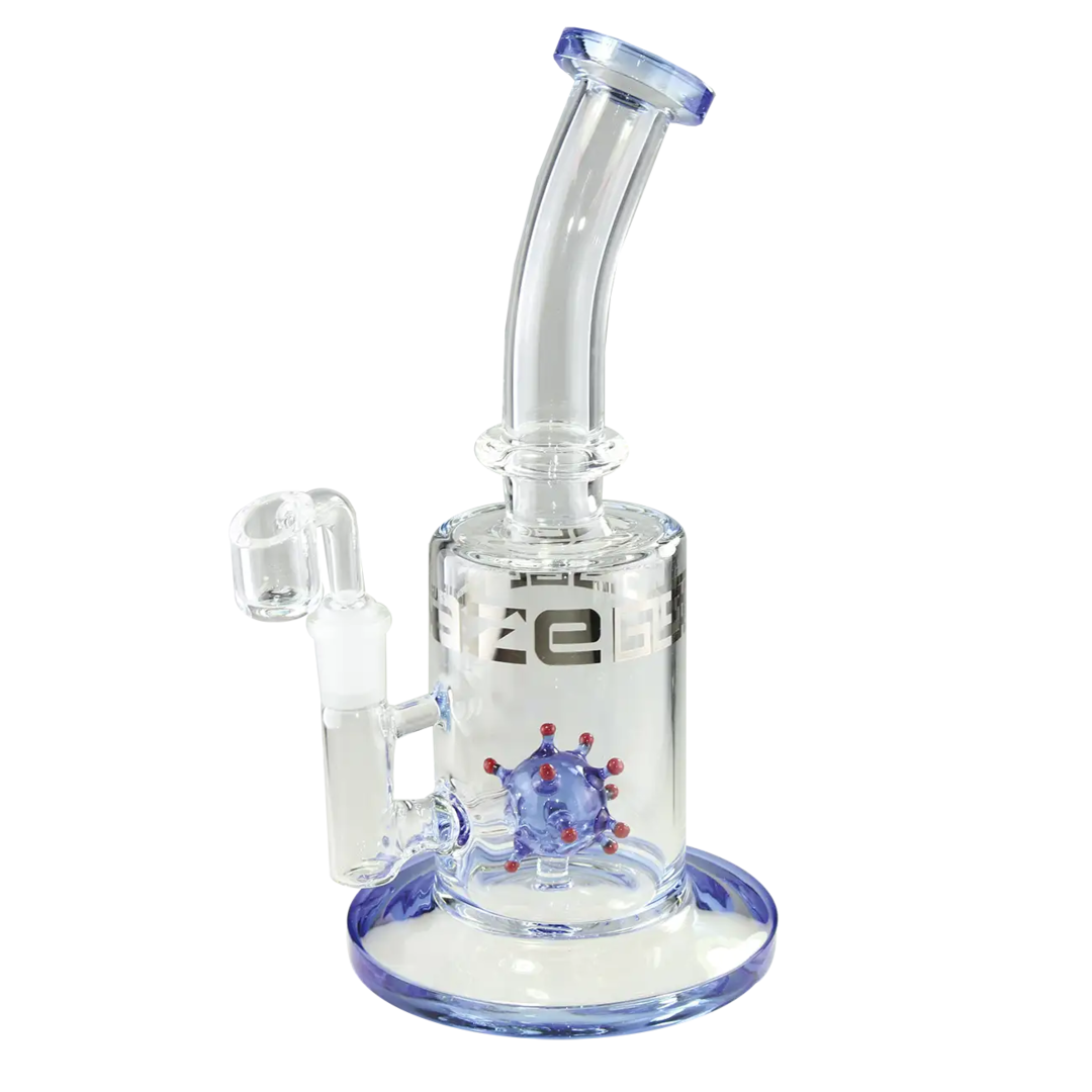Produktfoto: BLAZE Virus Ball Glas-Wasserpfeife blau mit Quarzaufsatz
