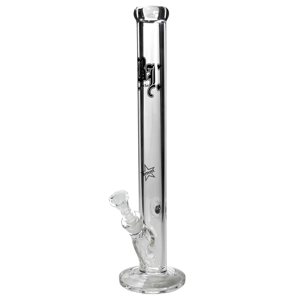 Black Leaf Zylinder-Glas-Wasserpfeife mit dicker Wandung und Stopfen