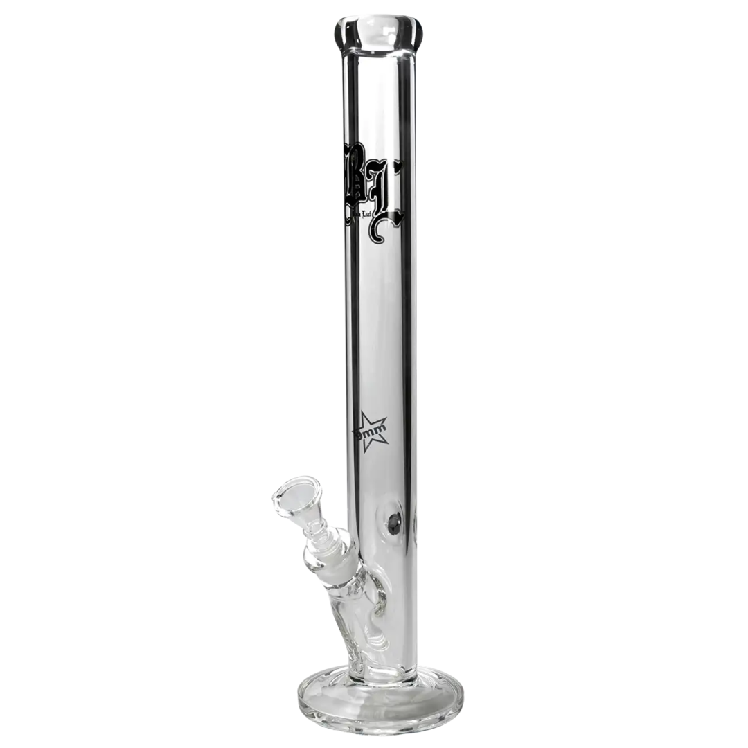Black Leaf Zylinder-Glas-Wasserpfeife mit dicker Wandung und Stopfen