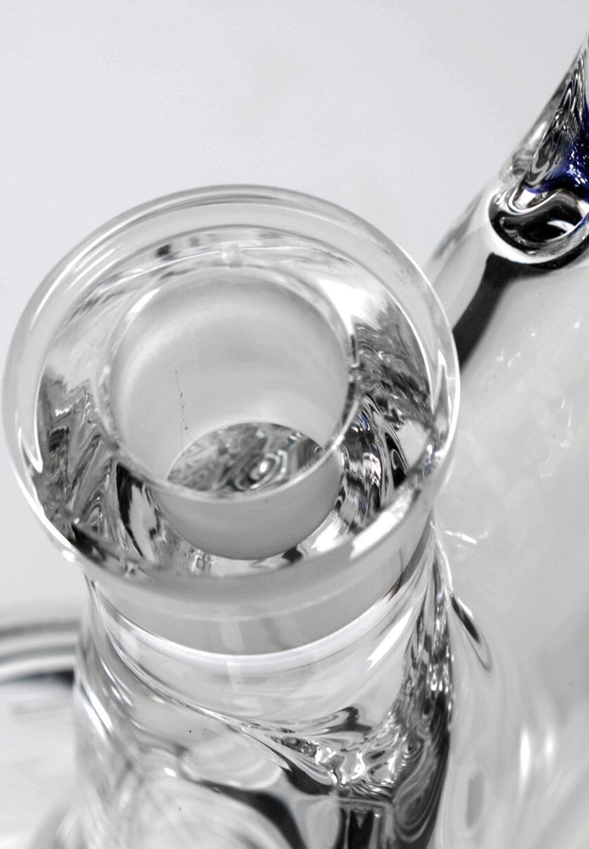 Black Leaf Ice-Zylinder-Wasserpfeife in Blau mit Eishaltedornen