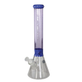 Blaze Sandblast Beaker-Wasserpfeife in Blau mit sandgestrahlten Mustern, 410 mm hoch
