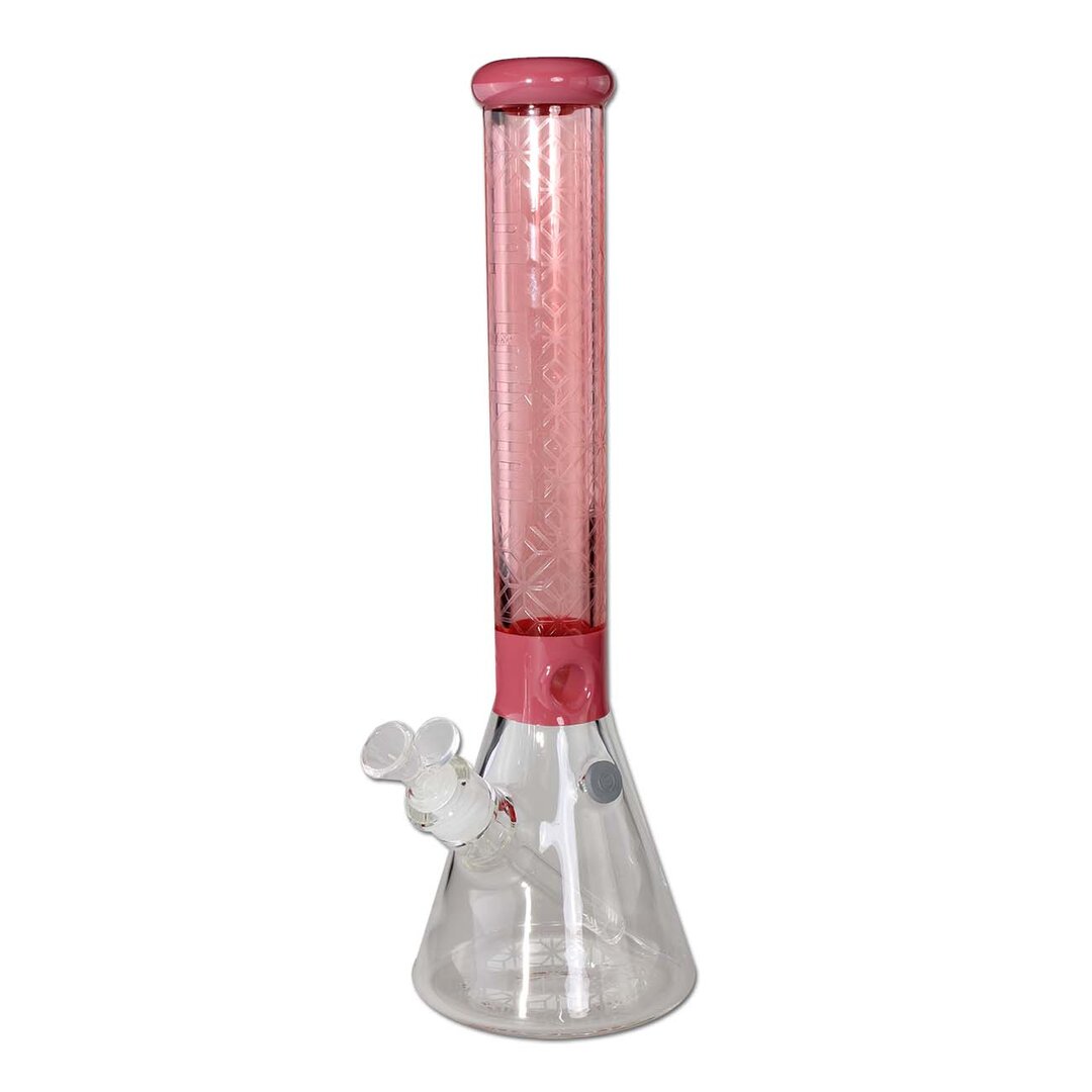 BLAZE Ice-Wasserpfeife in Pink mit sandgestrahlten Mustern