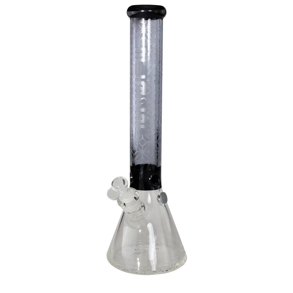 BLAZE Ice-Wasserpfeife in Grau mit sandgestrahlten Mustern