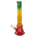 Glas-Wasserpfeife in Rasta-Farben mit Eiskammer und Steckdiffusor