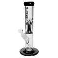 Blaze Mushroom Glas-Wasserpfeife mit schwarz-weißem Spritzschutz im Ansatzrohr, 300 mm hoch