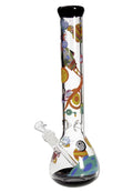Black Space Ship Glas-Wasserpfeife aus Borosilikatglas mit buntem Spacemotiv