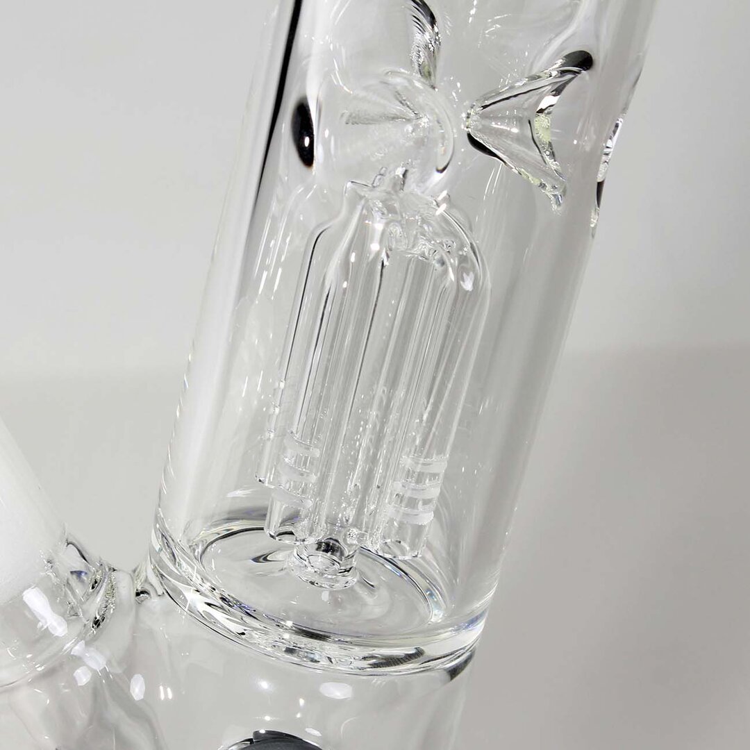 Black Leaf Mini-Ice-Wasserpfeife in Grün mit 4-armigem Perkolator