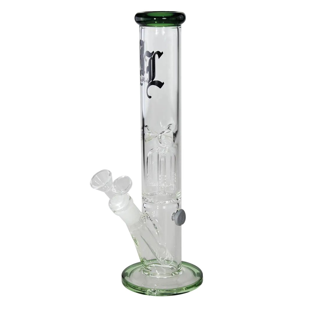 Black Leaf Mini-Ice-Wasserpfeife in Grün mit 4-armigem Perkolator