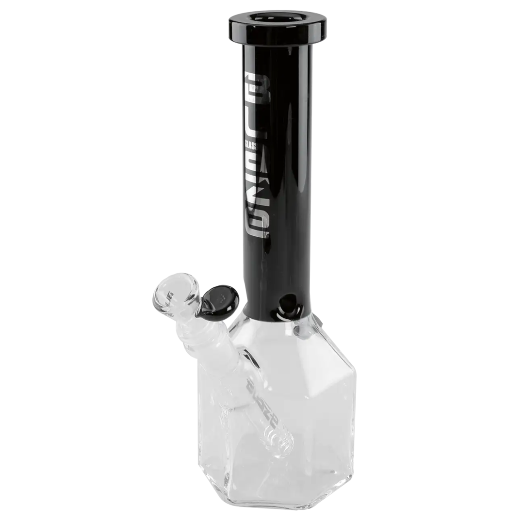 BLAZE Klotz Glas-Wasserpfeife in Schwarz mit Sechskantform