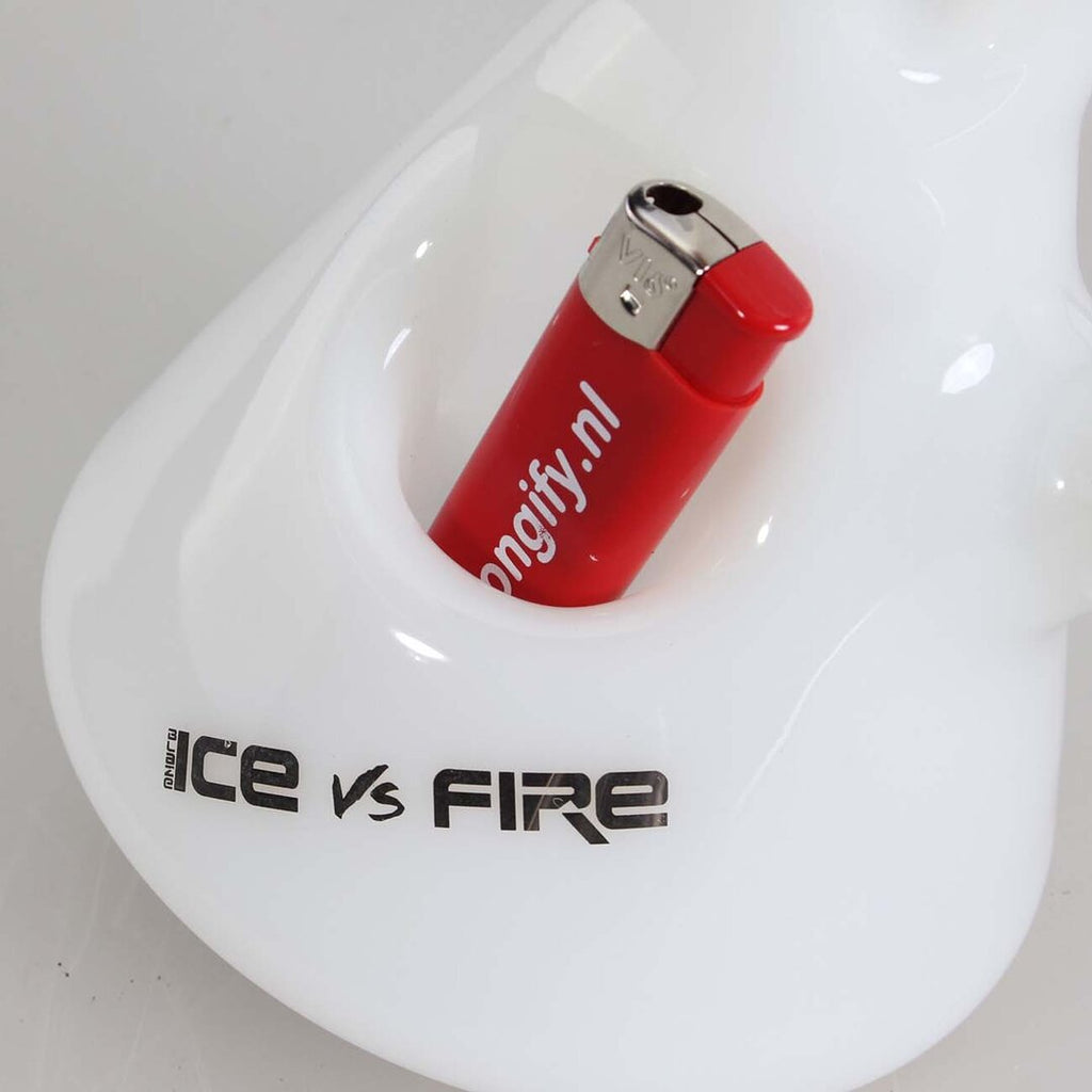 BLAZE Ice vs. Fire Glas-Wasserpfeife klar mit Feuerzeugfach