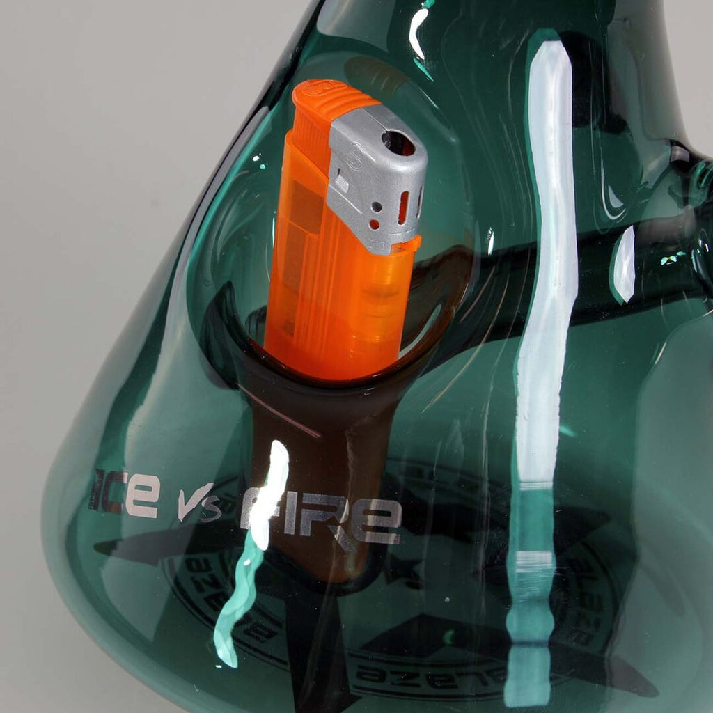 BLAZE ICE vs. FIRE Ice-Wasserpfeife in Klar mit Feuerzeugfach