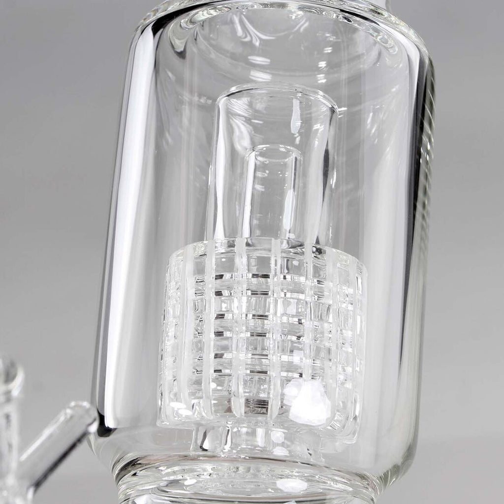 BLAZE Eis-Glas-Wasserpfeife Ice vs. Fire in Grün mit Feuerzeugfach und Trommelperkolator
