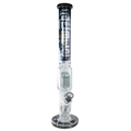 Blaze Cyberpunk Zylinder-Glas-Wasserpfeife mit Metallic- und Spiegeleffekt