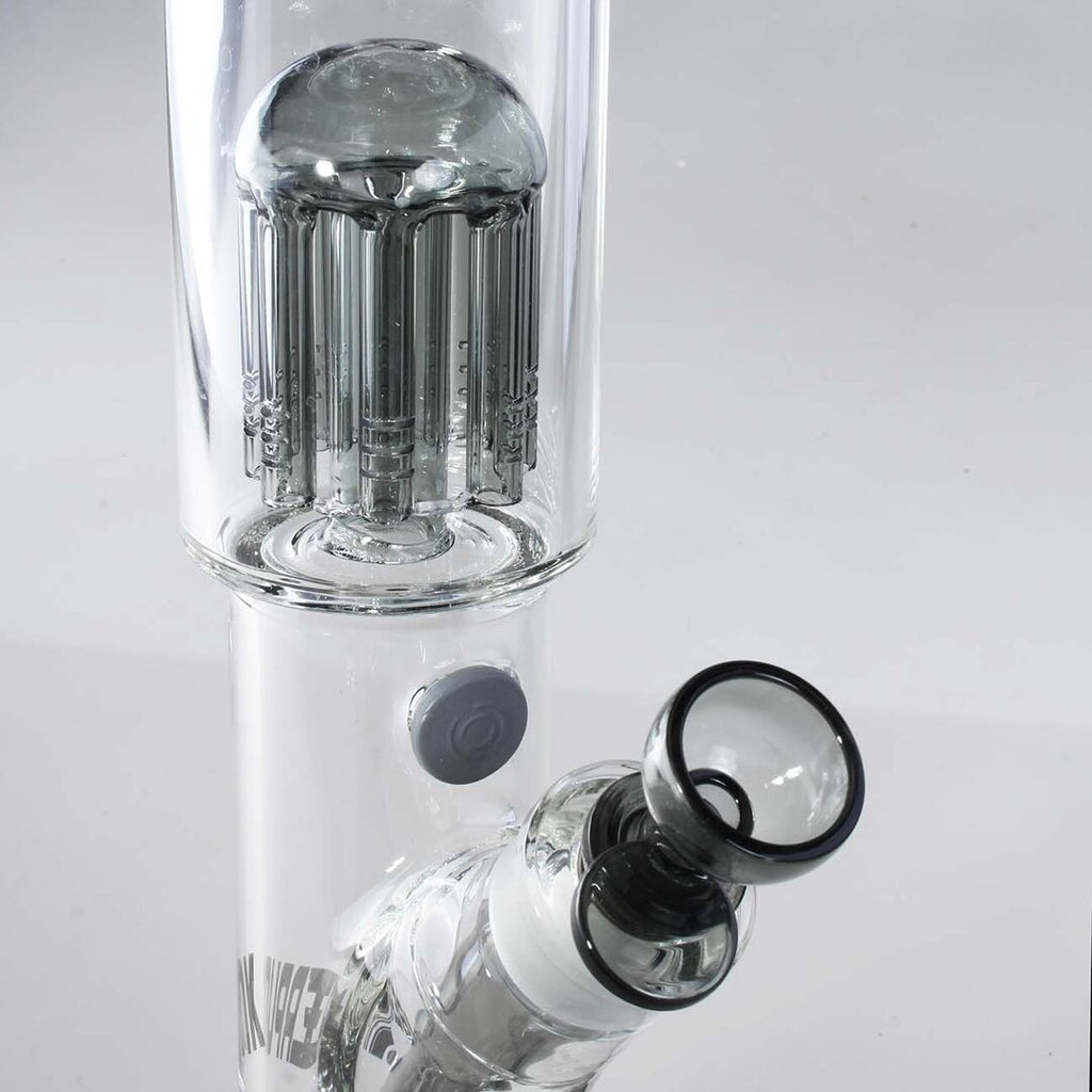 Blaze Cyberpunk Zylinder-Glas-Wasserpfeife mit Metallic- und Spiegeleffekt