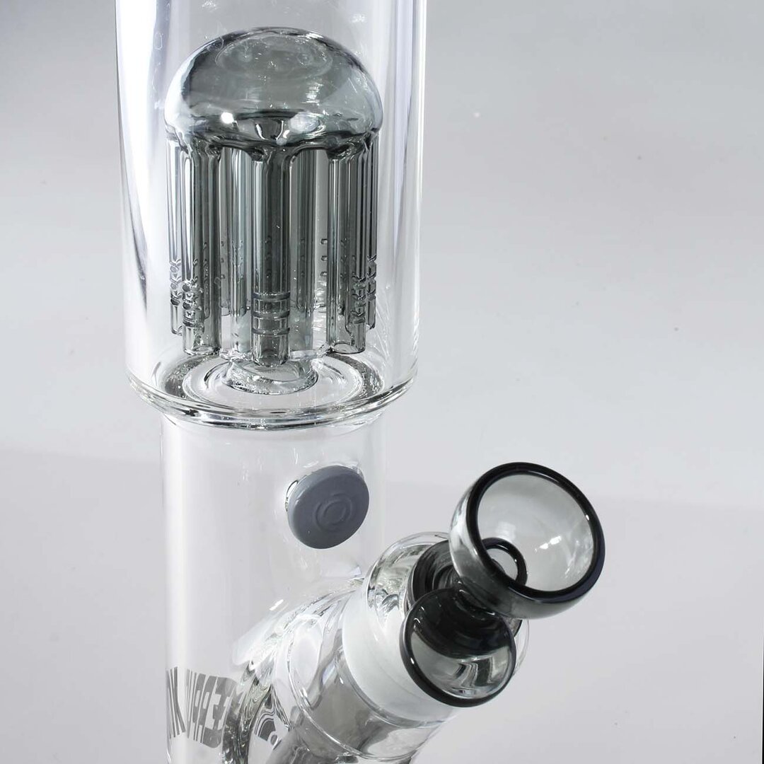 Blaze Cyberpunk Zylinder-Glas-Wasserpfeife mit Metallic- und Spiegeleffekt