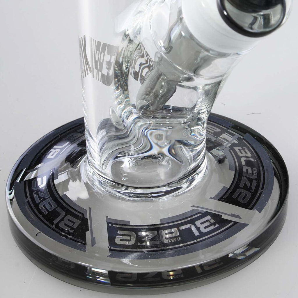 Blaze Cyberpunk Zylinder-Glas-Wasserpfeife mit Metallic- und Spiegeleffekt