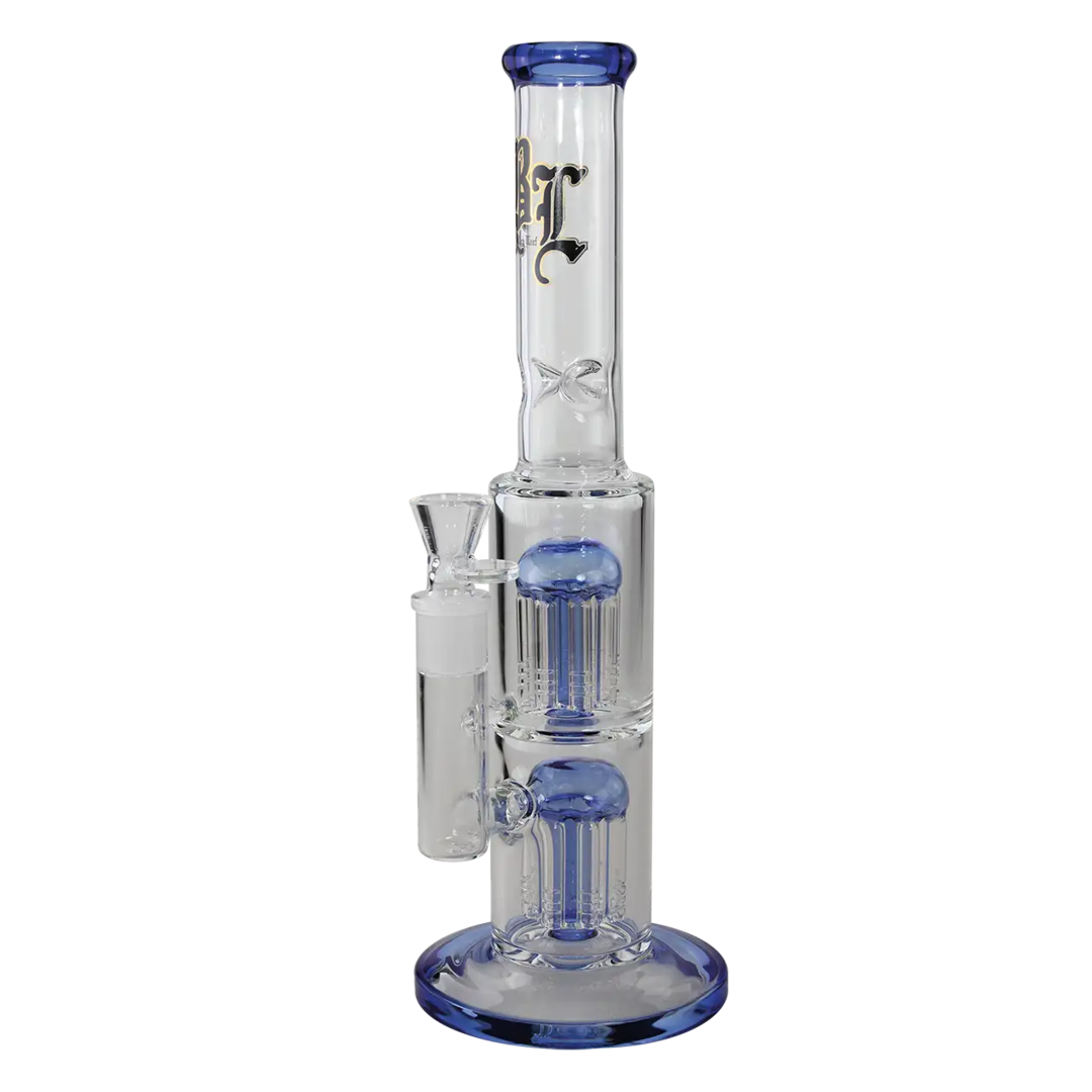 Black Leaf Ice-Wasserpfeife mit zwei 8-armigen Perkolatoren in Blau