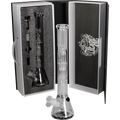Black Leaf Multilevel Glas-Wasserpfeife mit zwei Baumperkolatoren im Koffer
