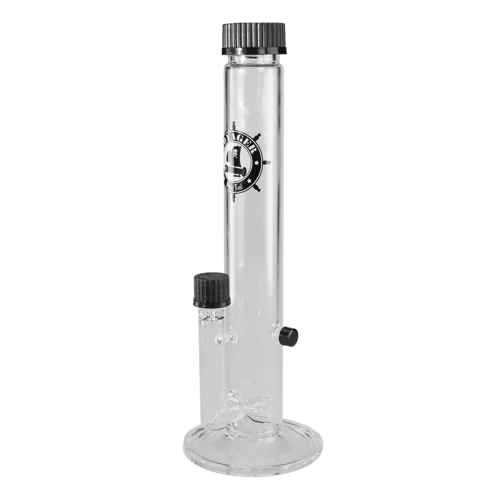 Black Leaf Voyager Zylinder-Wasserpfeife aus Glas mit Schraubkappen, 350 mm hoch