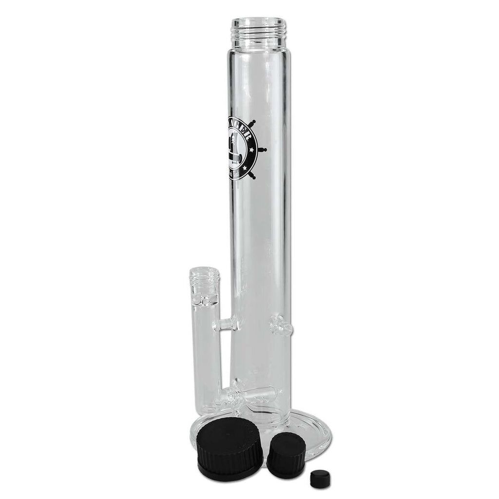 Black Leaf Voyager Zylinder-Wasserpfeife aus Glas mit Schraubkappen, 350 mm hoch