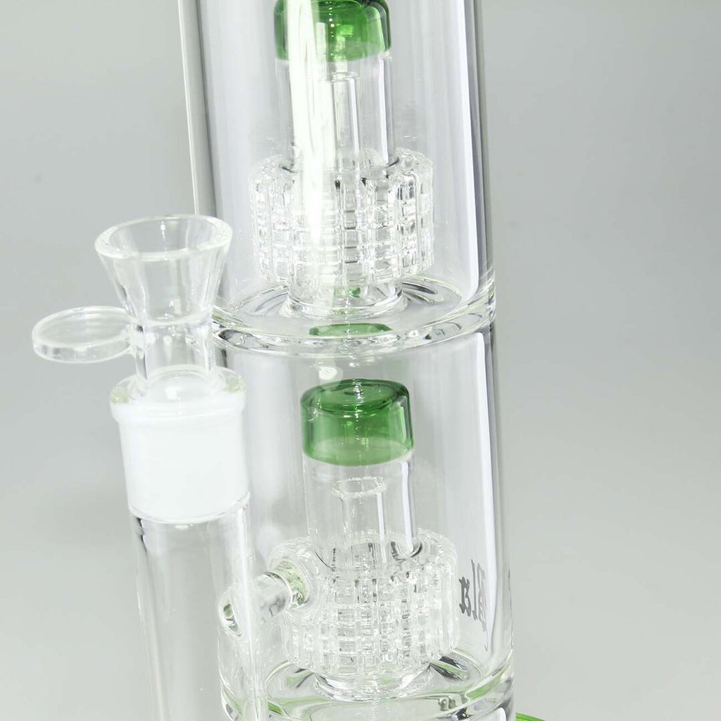 Produktfoto: Black Leaf Glas-Wasserpfeife 2x Trommelperkolator Hellgrün 405 mm