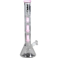 Black Leaf Beaker-Glas-Wasserpfeife mit zwei Ufoperkolatoren in Rosa