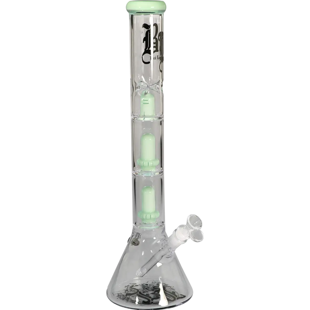 Black Leaf Beaker-Glas-Wasserpfeife mit zwei Ufoperkolatoren in Hellgrün