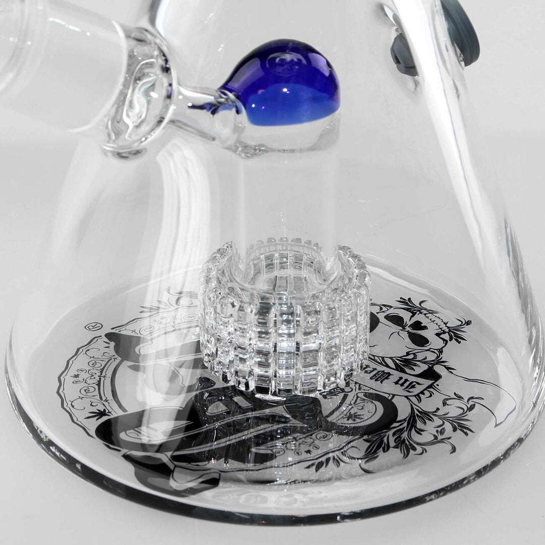 Black Leaf Beaker-Glas-Wasserpfeife in Grau mit Trommelperkolator
