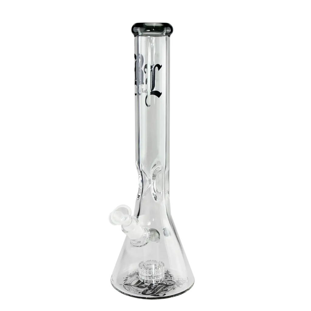 Black Leaf Beaker-Glas-Wasserpfeife in Grau mit Trommelperkolator