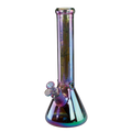 Black Leaf Beaker-Wasserpfeife aus blaulila Glas mit Regenbogeneffekt und Icekammer, 345 mm hoch
