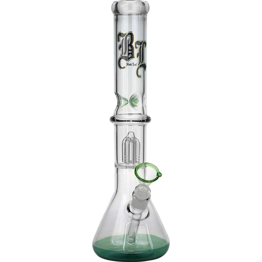 Black Leaf Ice-Wasserpfeife mit 4-armigem Perkolator in Seegrün