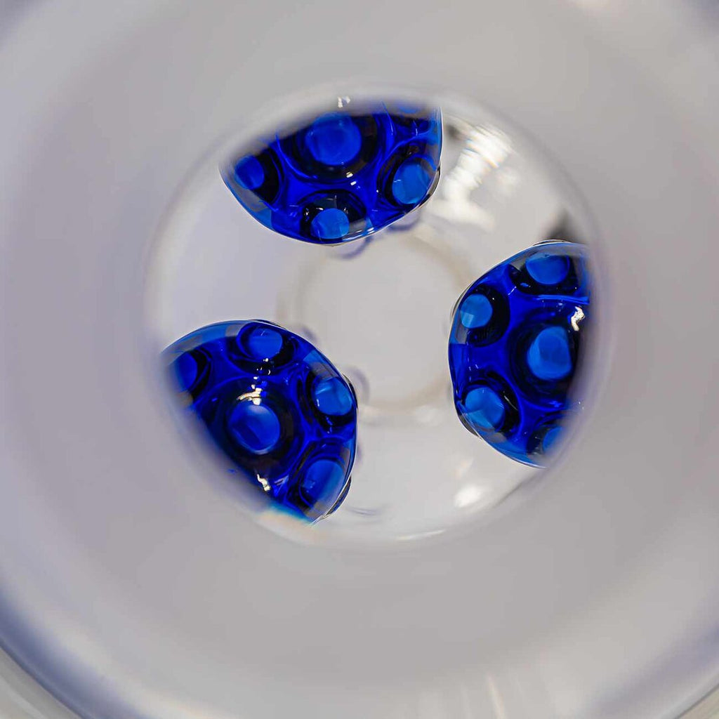 Blaze M&M Kombi-Glas-Wasserpfeife aus drei Teilen in Blau