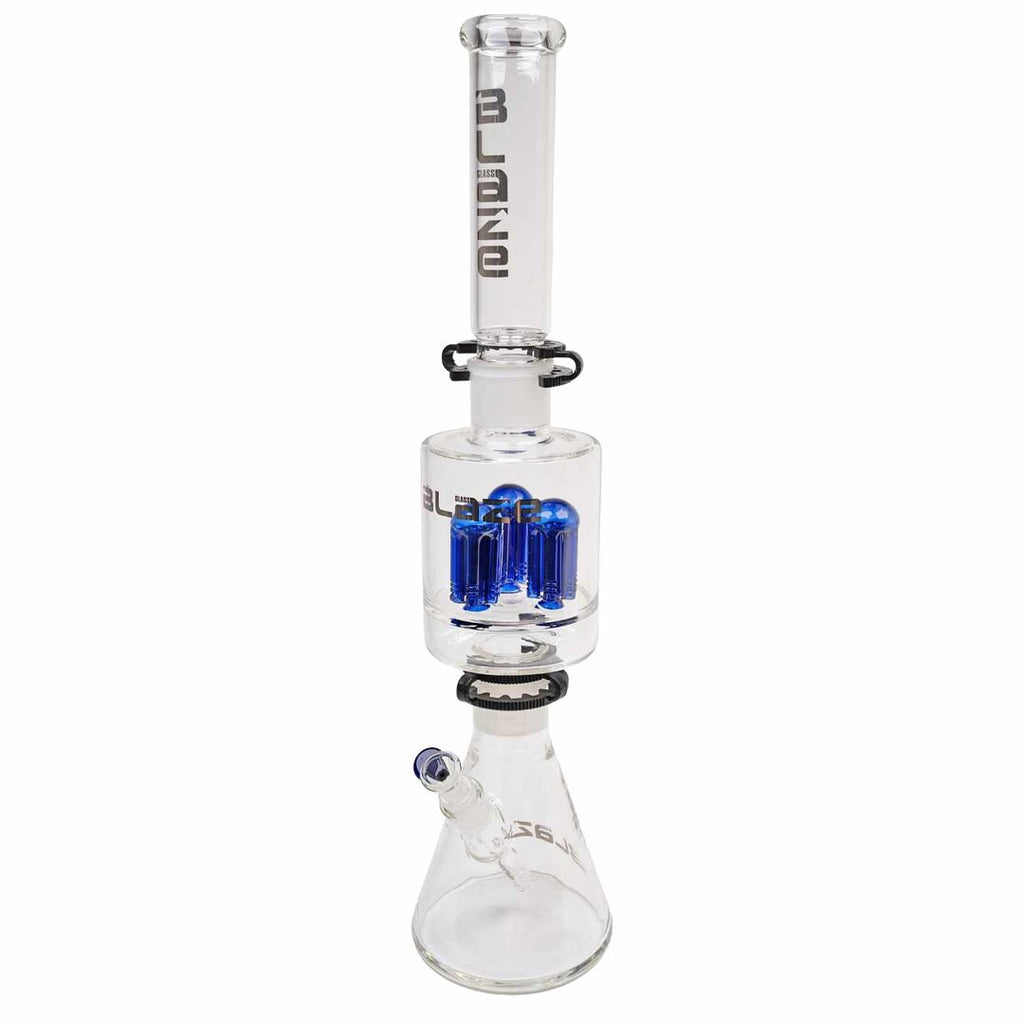 Blaze M&M Kombi-Glas-Wasserpfeife aus drei Teilen in Blau