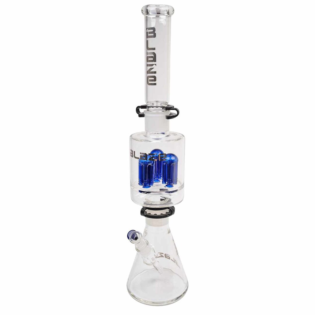 Blaze M&M Kombi-Glas-Wasserpfeife aus drei Teilen in Blau