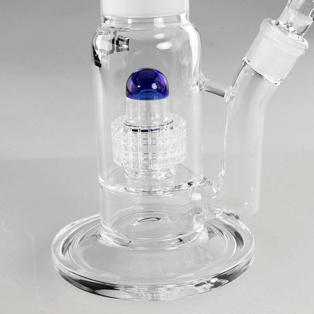 Blaze M&M Kombi-Glas-Wasserpfeife in Blau mit Trommelperkolator